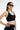 Medium-High Support Sports Bra | Secure Wrap Minimalist Design for Training Running Yoga [Black] - Comfortable Fit FAXAZE