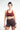 Burgundy Contrast Trim Racerback Sports Bra FAXAZE