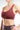 Burgundy Contrast Trim Racerback Sports Bra FAXAZE