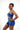 Cropped Trendy Sports Top | Medium Support Yoga Gym Bra [Bright Blue] - Stylish Back Reveal FAXAZE