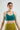 Medium Support Sports Bra | Energizing Blue-Green Minimalist Design Yoga Pilates Gym Top - Supportive & Airy FAXAZE
