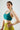 Medium Support Sports Bra | Energizing Blue-Green Minimalist Design Yoga Pilates Gym Top - Supportive & Airy FAXAZE
