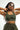 Mesh Panels Sports Bra | High Support Gym Training Top [Olive Green] - Racerback Ventilation FAXAZE