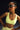 FAXAZE Minimalist V-Neck Adjustable Sports Bra - Breathable Yoga Running Gym Bra [Lime Glow Yellow] FAXAZE
