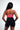 Ruched Detail Sports Bra | Medium-High Impact Gym Strength Training Top [Red] - Textured Support FAXAZE