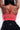 Ruched Detail Sports Bra | Medium-High Impact Gym Strength Training Top [Red] - Textured Support FAXAZE
