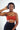 Square Neck Active Tank | Medium Support Yoga Pilates Bra [Orange] - Minimalist Secure Fit FAXAZE