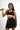 Tennis-Inspired Sports Bra | High Impact Running Training Top [Black/White] - Mesh Panel Design FAXAZE
