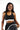 Tennis-Inspired Sports Bra | High Impact Running Training Top [Black/White] - Mesh Panel Design FAXAZE